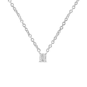 Haus of Brilliance White Gold Emerald Shape Diamond Pendant
