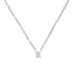 Haus of Brilliance White Gold Emerald Shape Diamond Pendant alternate view