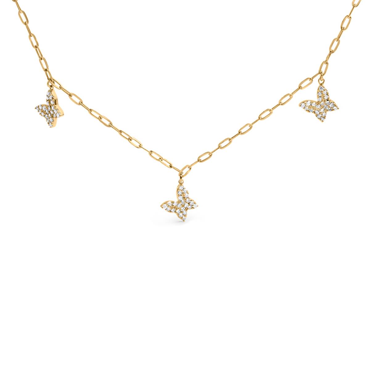 Haus Of Brilliance 14kt. Gold 1/2ctw. Diamond Butterfly Necklace