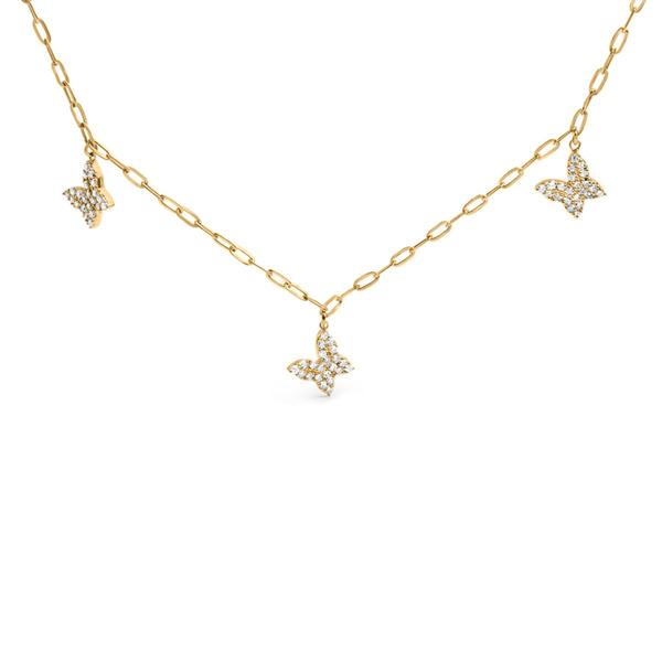 Haus of Brilliance 14kt. Gold 1/2ctw. Diamond Butterfly Necklace