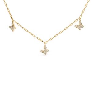 Haus of Brilliance 14kt. Gold 1/2ctw. Diamond Butterfly Necklace