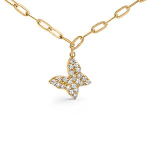 Haus of Brilliance 14kt. Gold 1/2ctw. Diamond Butterfly Necklace alternate view