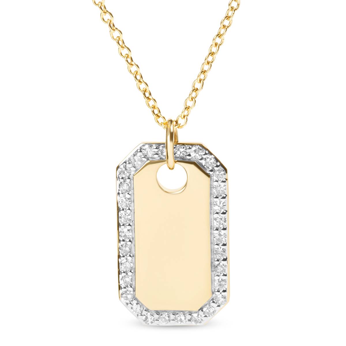 Haus Of Brilliance 14kt. Gold 1/4ctw. Diamond Dog Tag Pendant