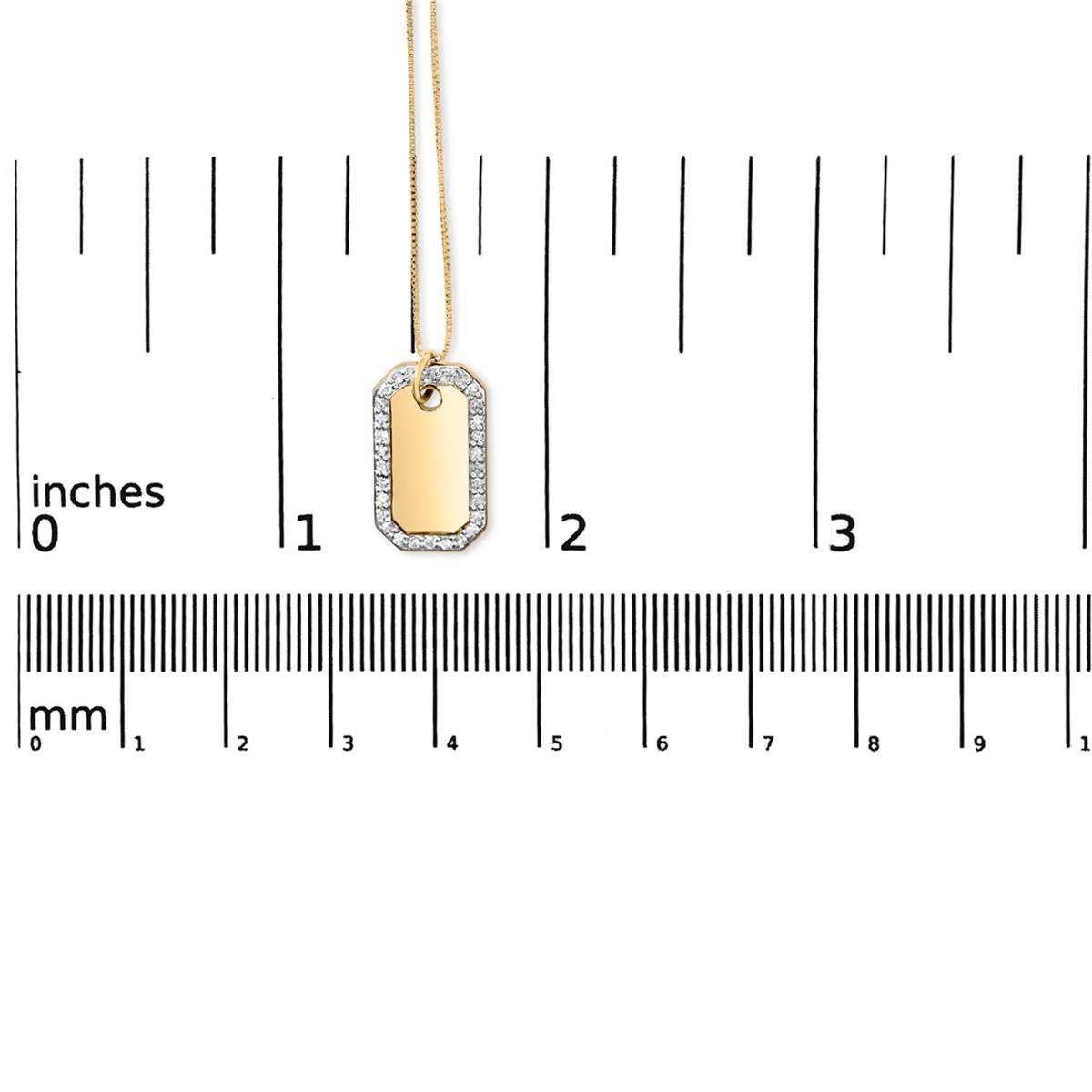 Haus Of Brilliance 14kt. Gold 1/4ctw. Diamond Dog Tag Pendant