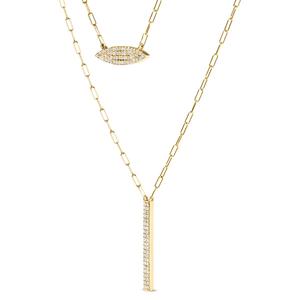Haus of Brilliance 14kt. Gold 3/8ctw. Diamond Link Pendant alternate view