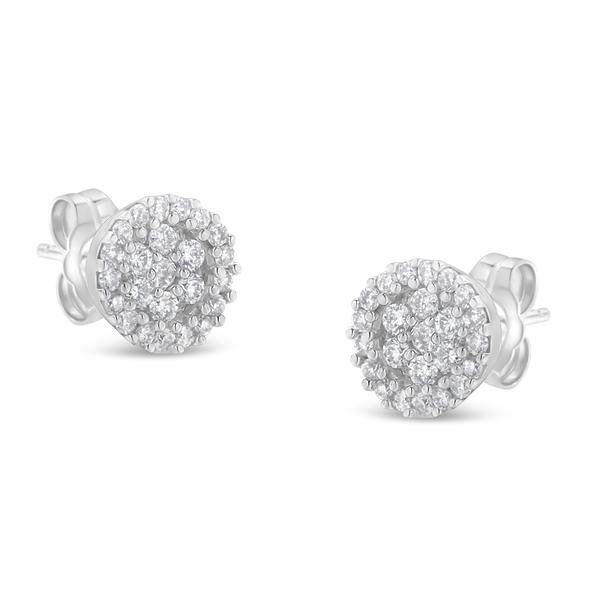 Diamond Classics(tm) 1/2ctw. Diamond Floral Cluster Stud Earrings