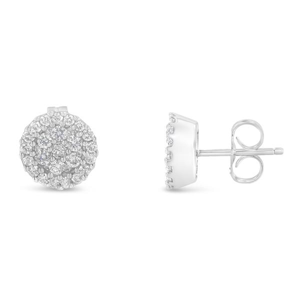 Diamond Classics(tm) 1/2ctw. Diamond Floral Cluster Stud Earrings alternate view