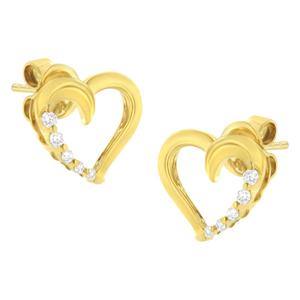 Haus of Brilliance 14kt. Gold 1/8ctw. Diamond Heart Stud Earrings