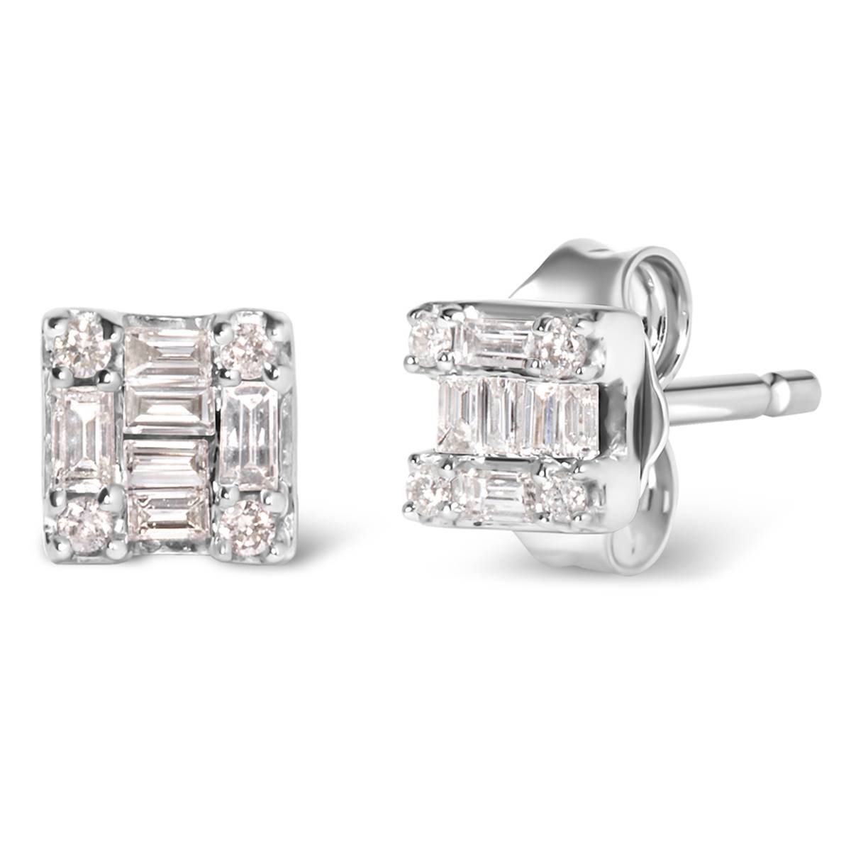 Haus Of Brilliance 10kt. White Gold 1/7ctw. Diamond Stud Earrings