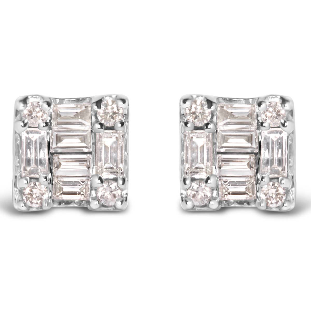 Haus Of Brilliance 10kt. White Gold 1/7ctw. Diamond Stud Earrings