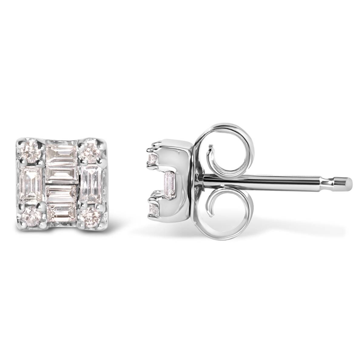 Haus Of Brilliance 10kt. White Gold 1/7ctw. Diamond Stud Earrings