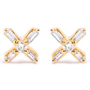 Haus of Brilliance 10kt. Gold 1/10ctw. Diamond X Stud Earrings