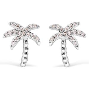 Haus of Brilliance 10kt. White Gold Diamond Palm Tree Earrings