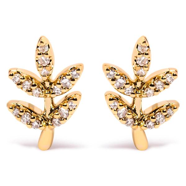 Haus of Brilliance 10kt. Gold 1/10ctw. Diamond Branch Earrings