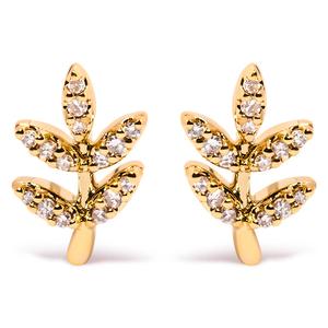 Haus of Brilliance 10kt. Gold 1/10ctw. Diamond Branch Earrings