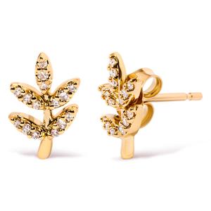 Haus of Brilliance 10kt. Gold 1/10ctw. Diamond Branch Earrings alternate view