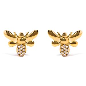 Haus of Brilliance 10kt. Gold Diamond Bumble Bee Stud Earrings