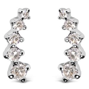 Haus of Brilliance 10kt. White Gold Diamond Climber Earrings