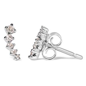 Haus of Brilliance 10kt. White Gold Diamond Climber Earrings alternate view