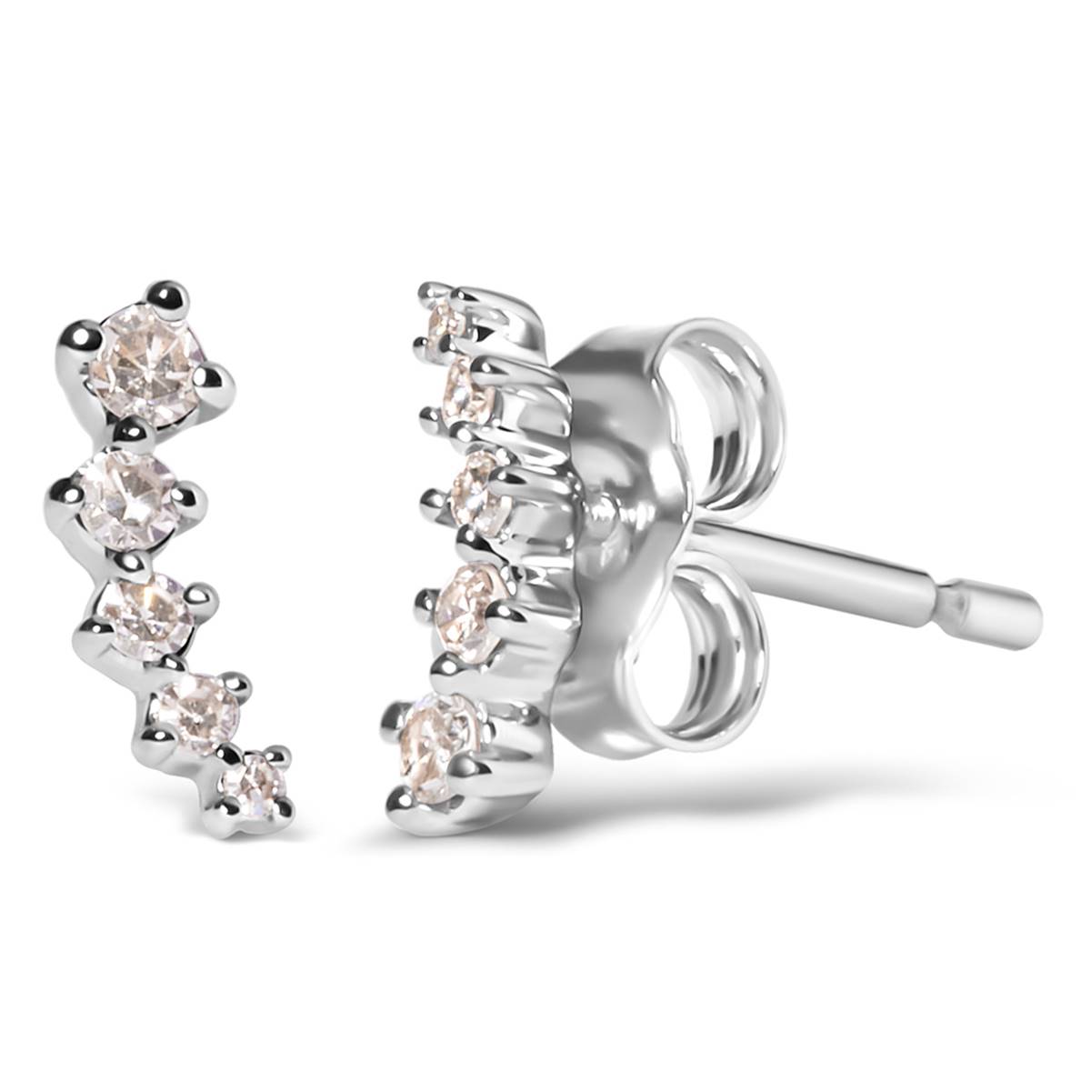 Haus Of Brilliance 10kt. White Gold Diamond Climber Earrings