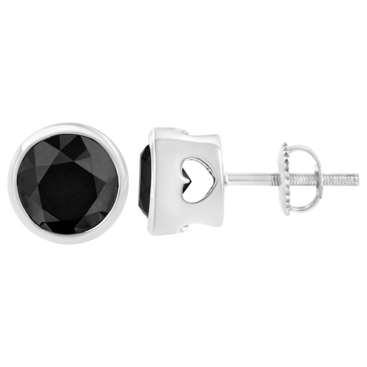 Haus Of Brilliance Silver 3ctw. Black Diamond Stud Earrings