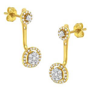Haus of Brilliance 14kt. Gold Plated Diamond Dangle Earrings