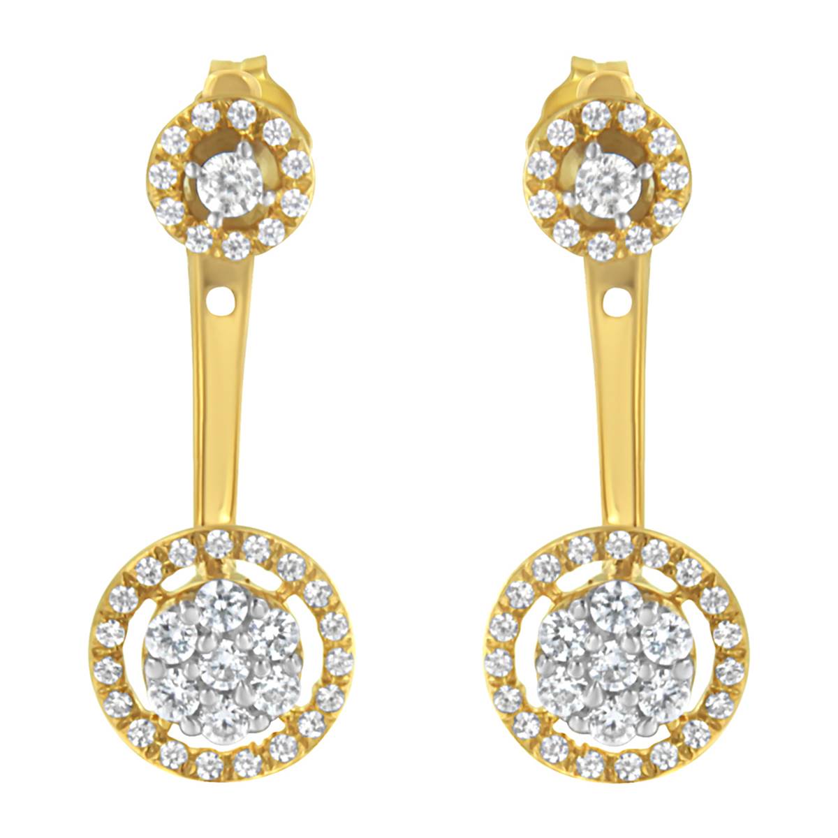 Haus Of Brilliance 14kt. Gold Plated Diamond Dangle Earrings