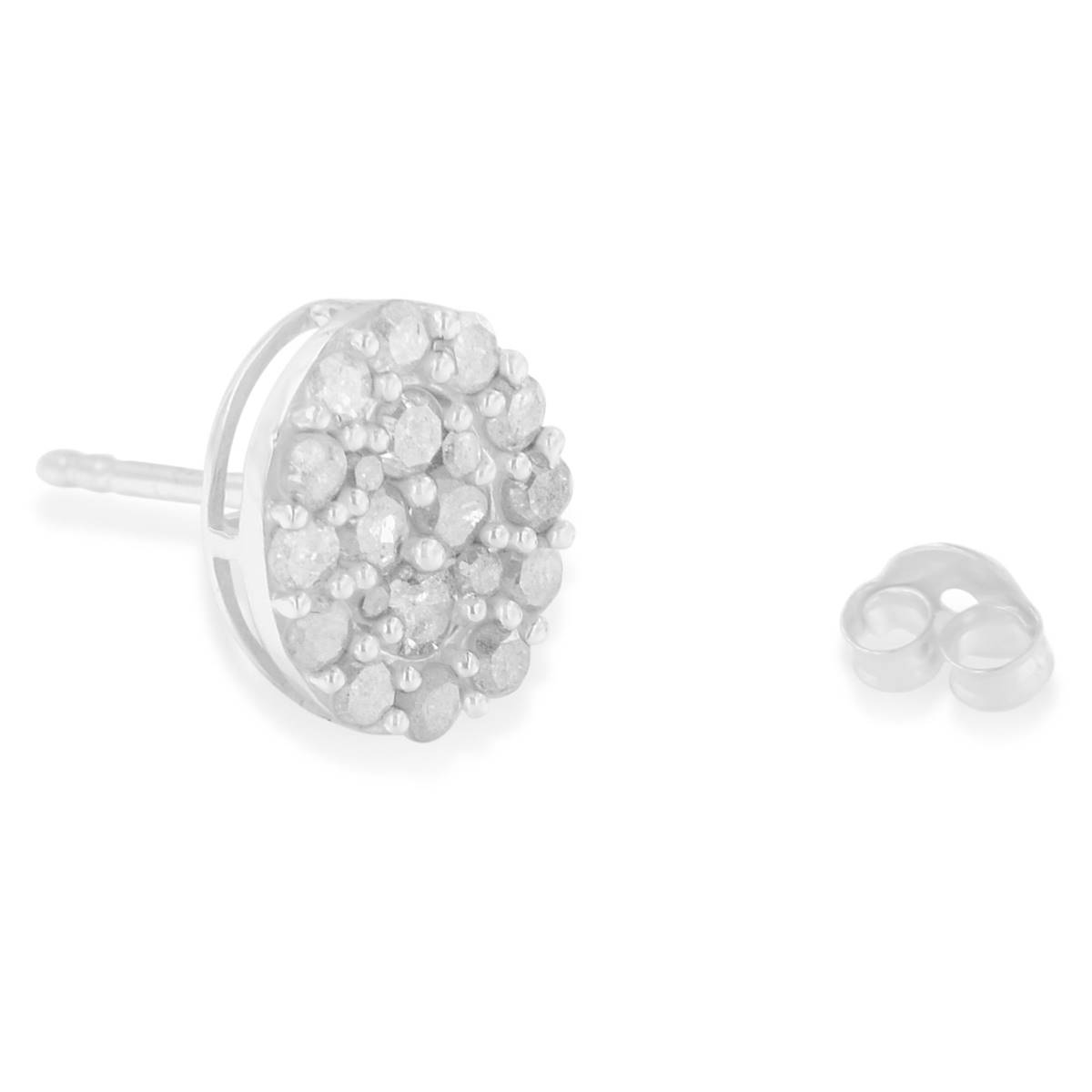 Haus Of Brilliance Sterling Silver Diamond Oval Stud Earrings