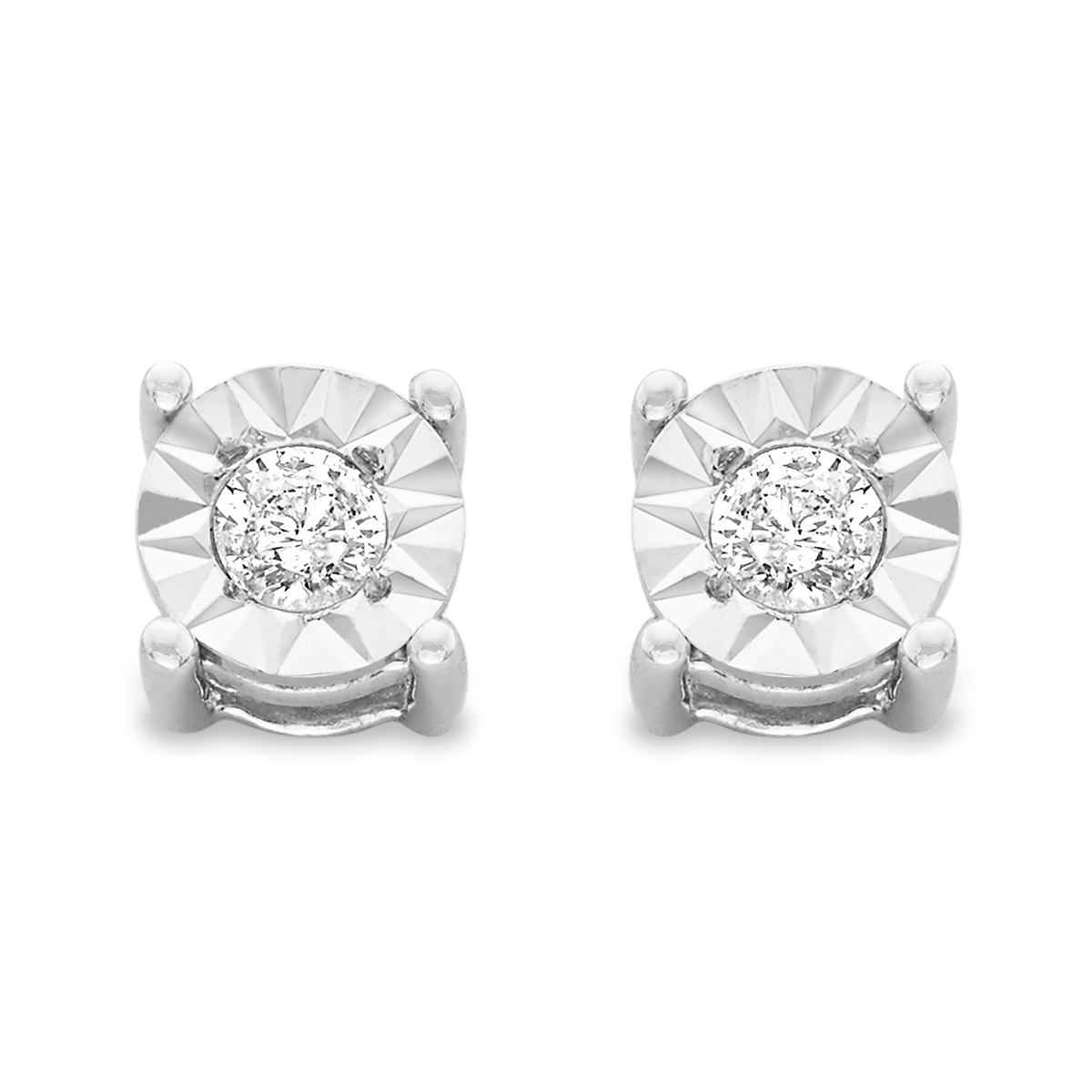 Diamond Classics(tm) Sterling Silver Diamond Stud Earrings