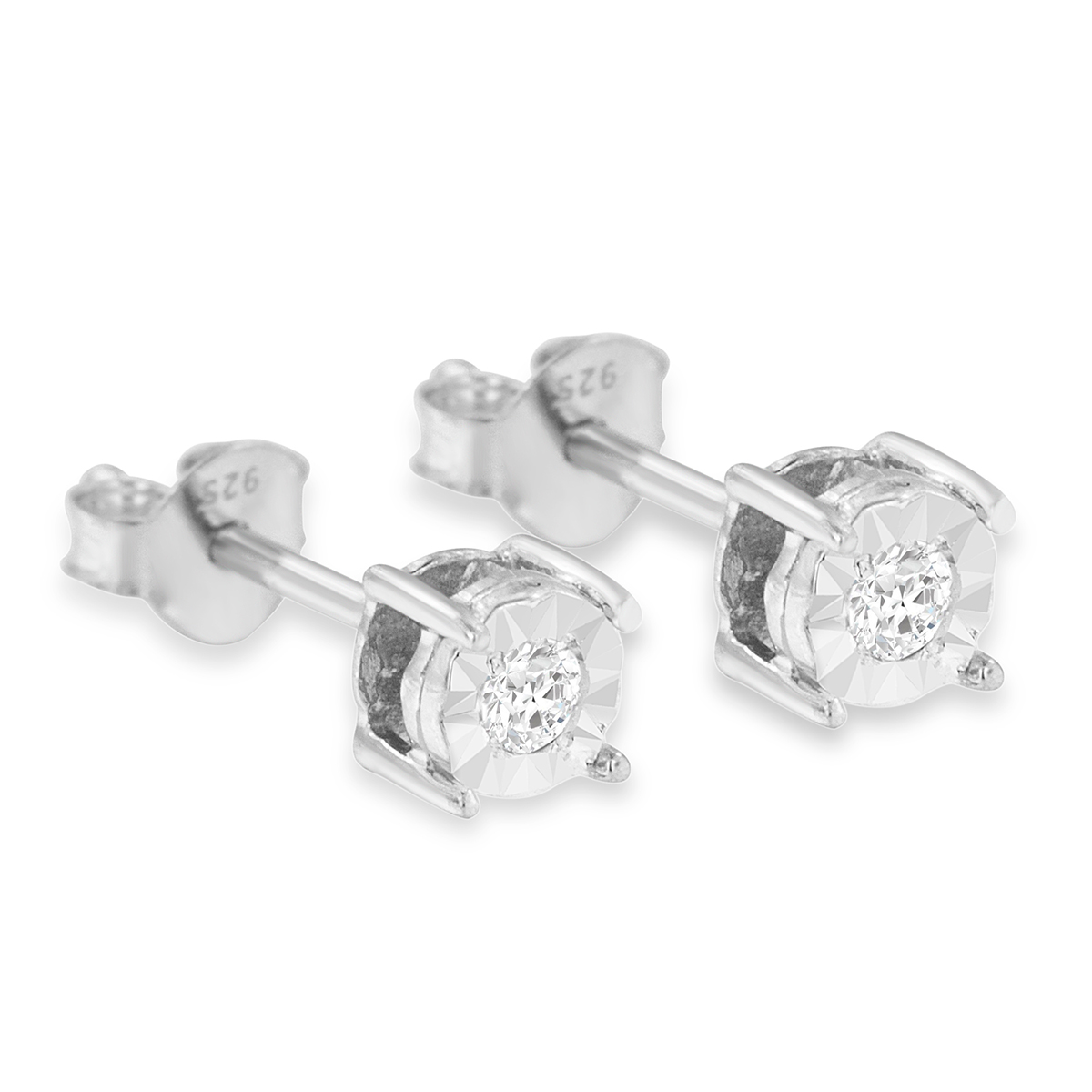 Diamond Classics(tm) Sterling Silver Diamond Stud Earrings