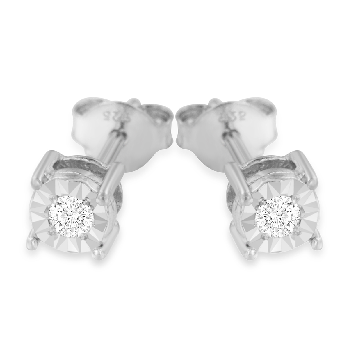 Diamond Classics(tm) Sterling Silver Diamond Stud Earrings