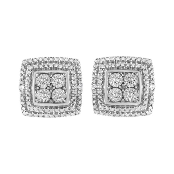 Diamond Classics(tm) Sterling Silver Diamond Stud Earrings alternate view
