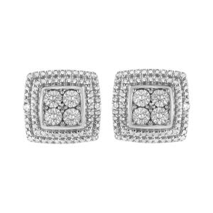 Diamond Classics(tm) Sterling Silver Diamond Stud Earrings alternate view