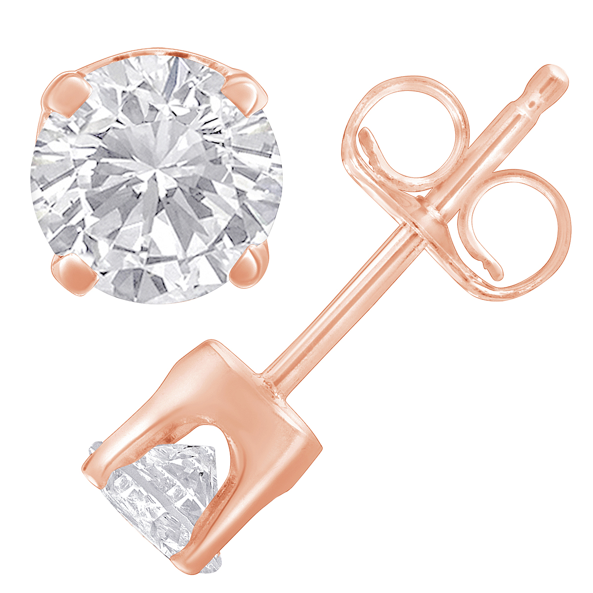 Diamond Classics(tm) Rose Gold 3/4ctw. Diamond Stud Earrings