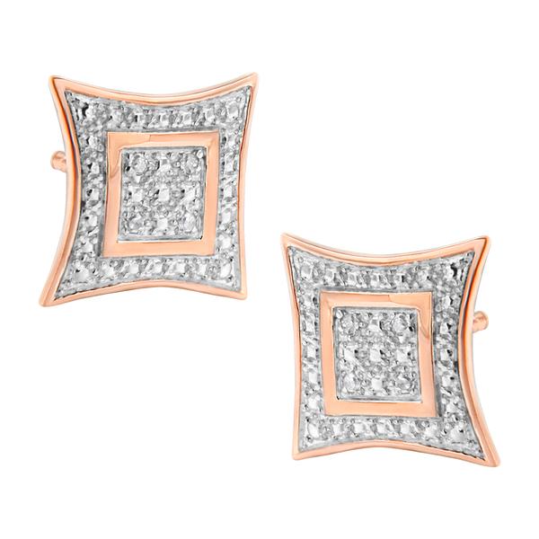 Diamond Classics(tm) 14kt. Rose Gold Four Pointed Earrings