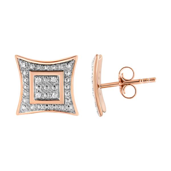 Diamond Classics(tm) 14kt. Rose Gold Four Pointed Earrings alternate view