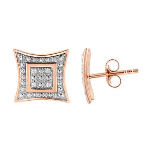 Diamond Classics(tm) 14kt. Rose Gold Four Pointed Earrings alternate view
