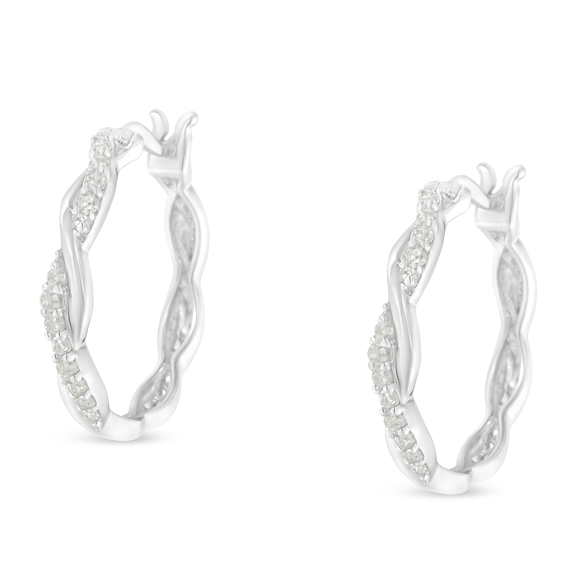 Diamond Classics(tm) Sterling Silver Twisted Spiral Earrings