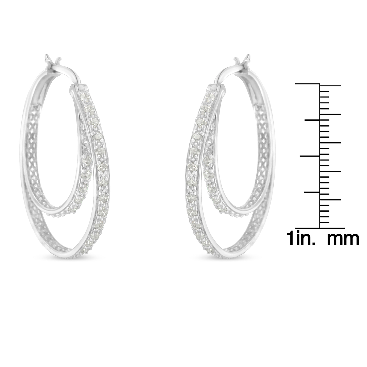 Diamond Classics(tm) Sterling Silver Double Hoop Earrings