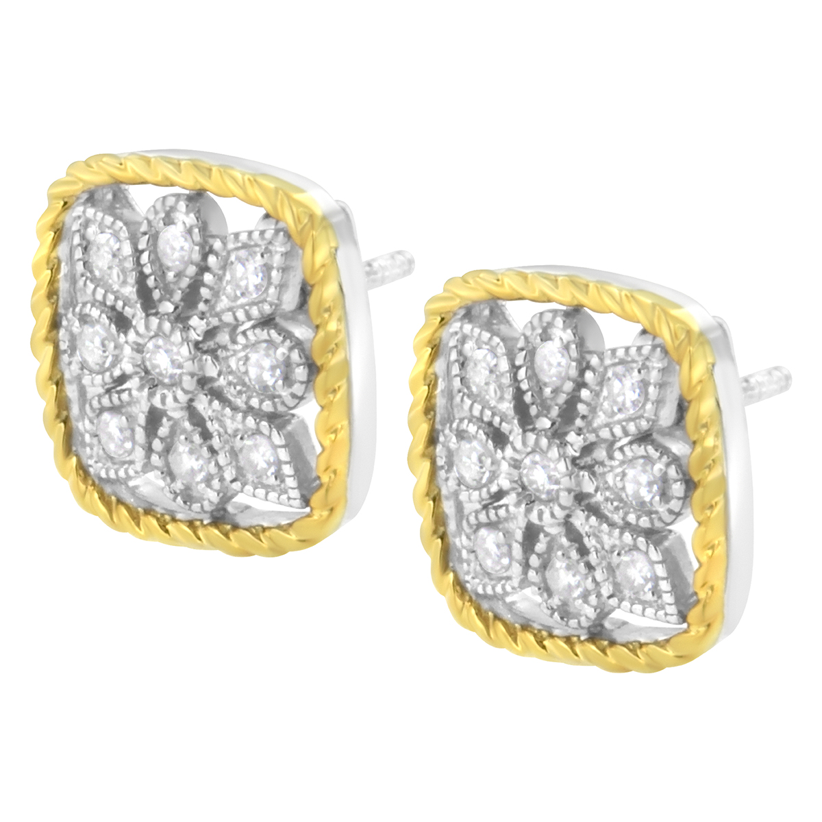 Diamond Classics(tm) 1/4ctw. Diamond Flower Box Earrings