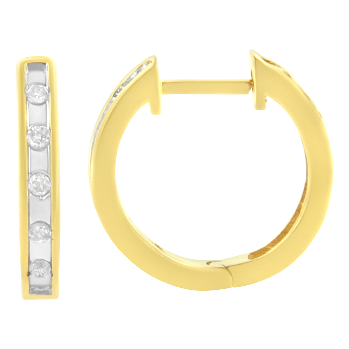 Diamond Classics(tm) 10kt. Yellow Gold Diamond Hoop Earrings