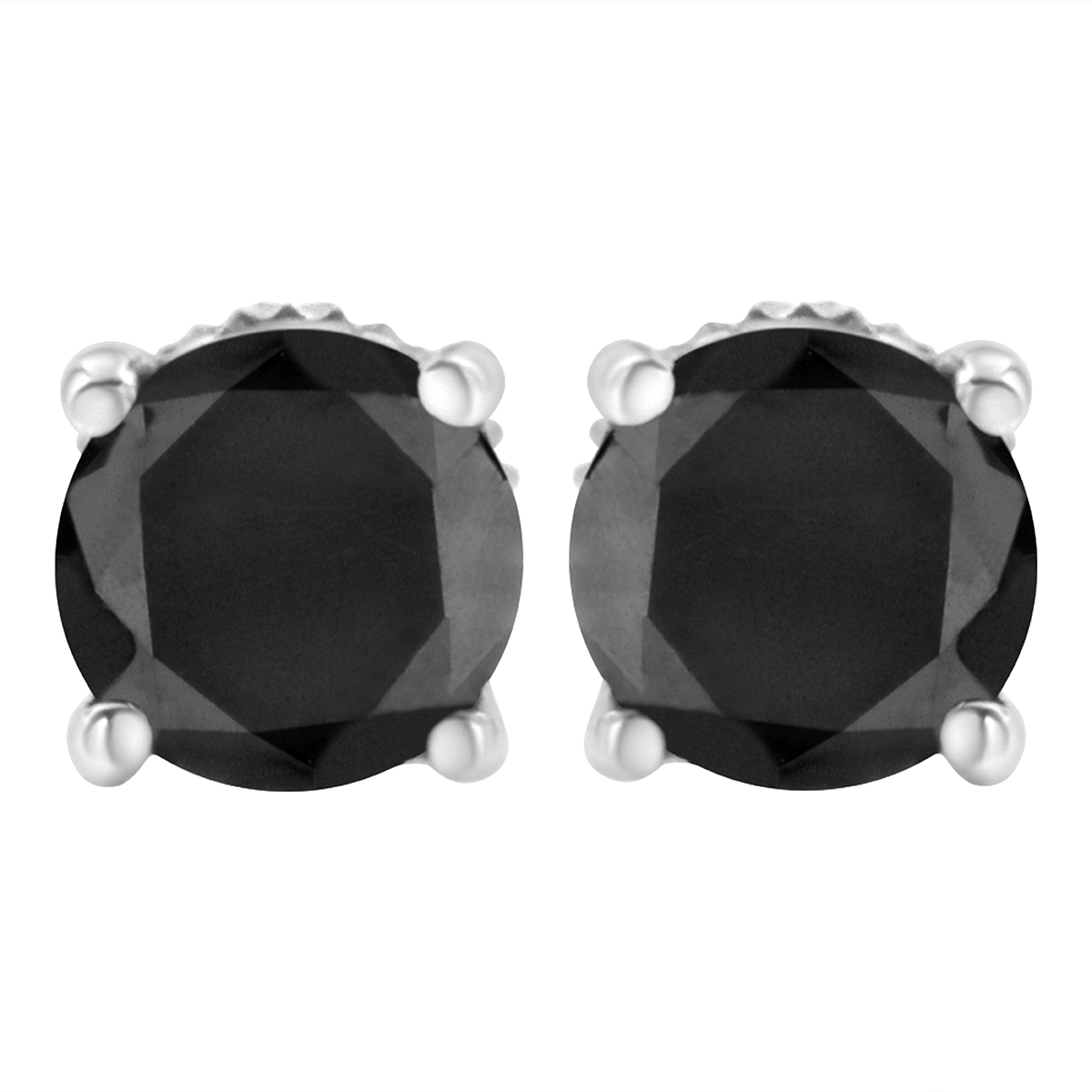 Radiant Rainbow(tm) Sterling Silver 1/2ctw. Black Earrings