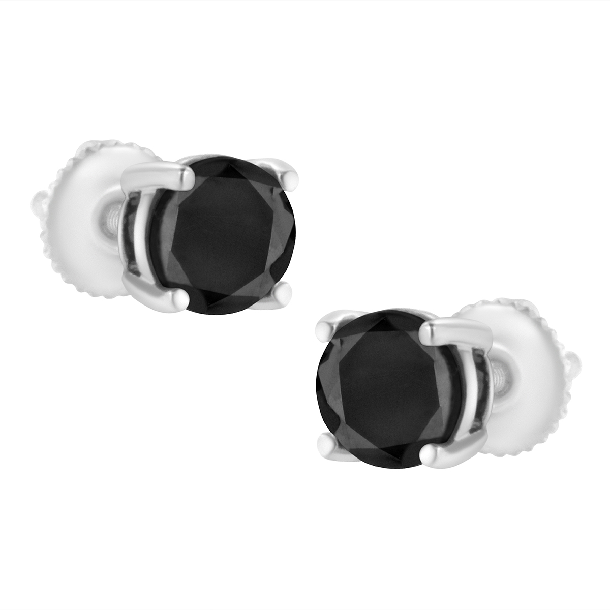 Radiant Rainbow(tm) Sterling Silver 1/2ctw. Black Earrings