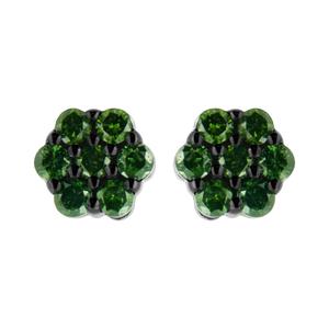 Radiant Rainbow(tm) 1/2ctw. Green Diamond Floral Earrings
