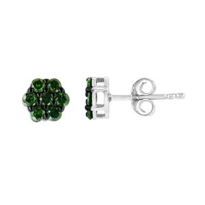 Radiant Rainbow(tm) 1/2ctw. Green Diamond Floral Earrings alternate view