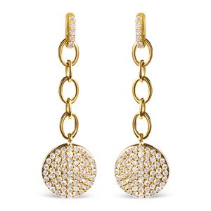 Haus of Brilliance 18kt. Gold Plated 1ct. Diamond Dangle Earrings alternate view