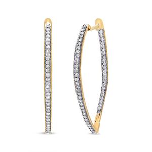 Haus of Brilliance 10kt. Yellow Gold Diamond Hoop Earrings