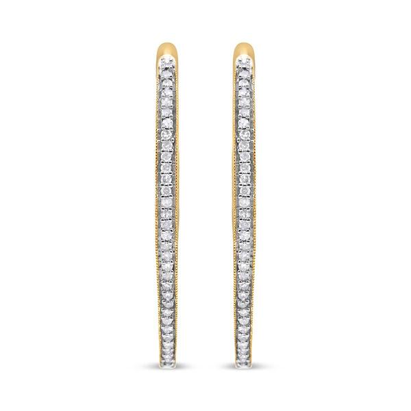Haus of Brilliance 10kt. Yellow Gold Diamond Hoop Earrings alternate view