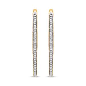 Haus of Brilliance 10kt. Yellow Gold Diamond Hoop Earrings alternate view