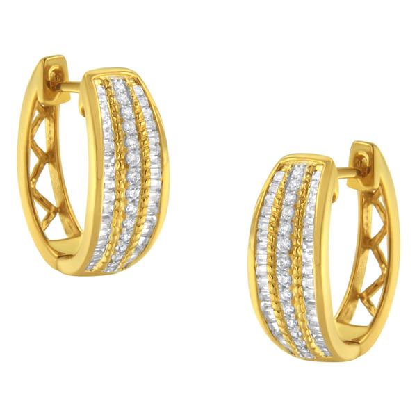 Haus of Brilliance 10kt. Gold 3/4ctw. Diamond Hoop Earrings